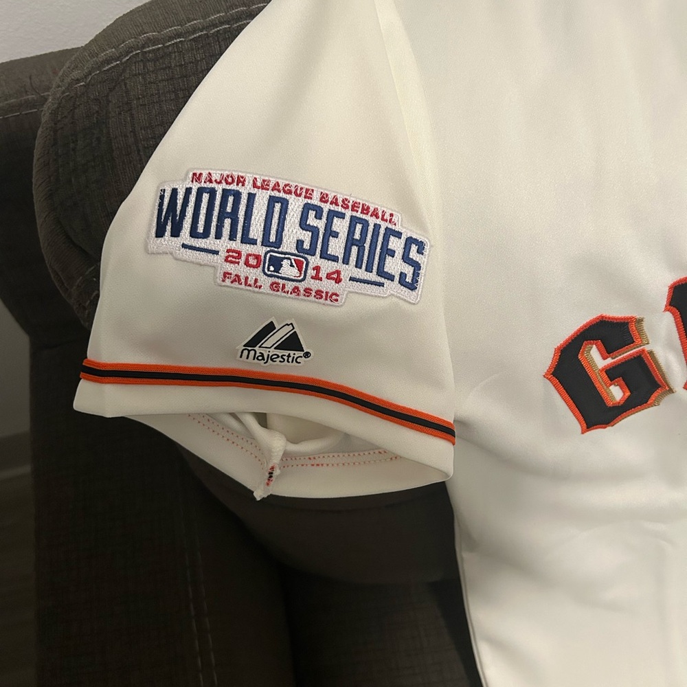Majestic San Francisco Giants Brandon Belt 2014 World Series Jersey Men’s Sz: L - Picture 5 of 8